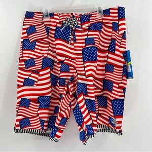 Dolfin Uglies USA Flag Swim Trunks Mens M NWT Patriotic Beach Shorts